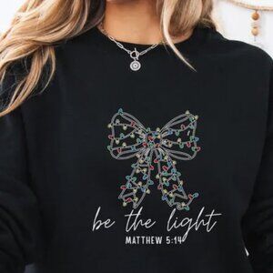 Be The Light Shirt, Religious Christmas Tee, Christmas Coquette Gift